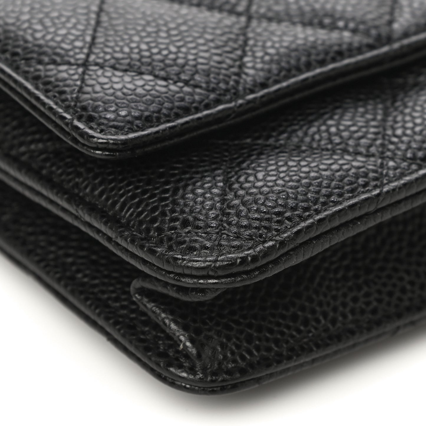 Caviar Quilted Wallet On Chain WOC Black