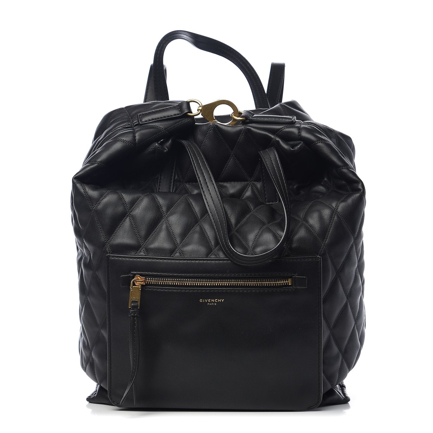 Rubberized Canvas Quilted Duo Backpack Black