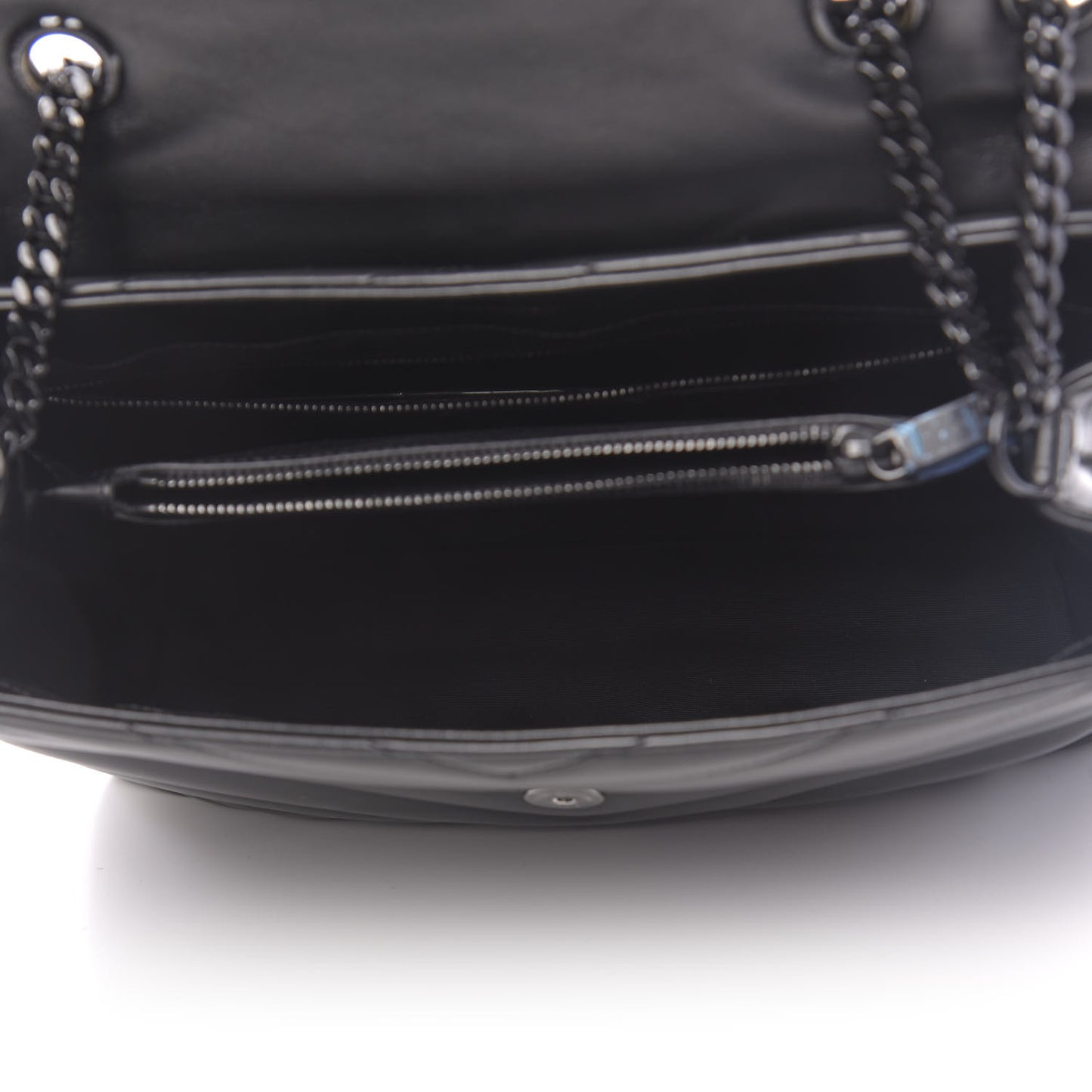 Calfskin Y Quilted Monogram Medium Loulou Chain Satchel Black