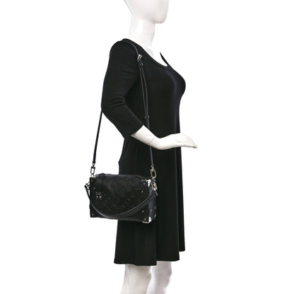 Louis Vuitton Calfskin Debossed Monogram Side Trunk Black 2 of 8