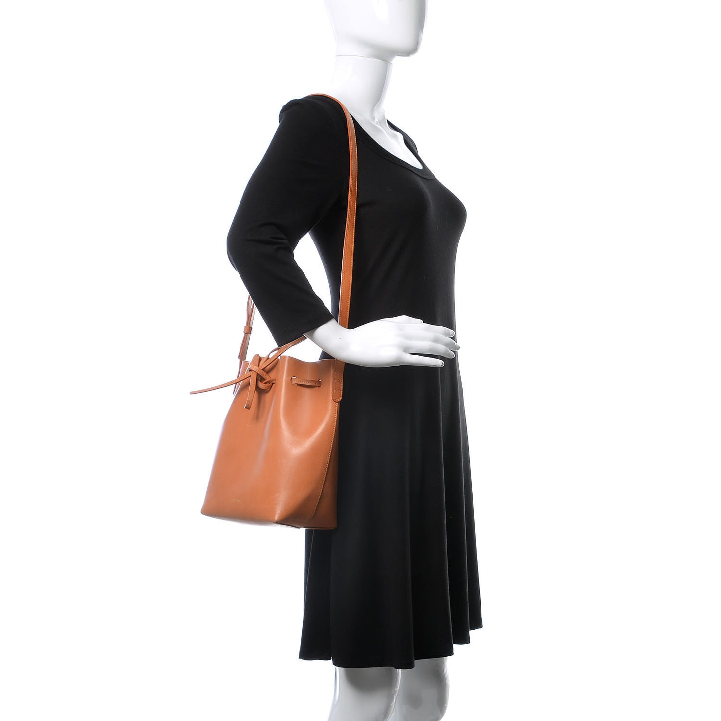 Calfskin Mini Bucket Bag Cammello Rosa