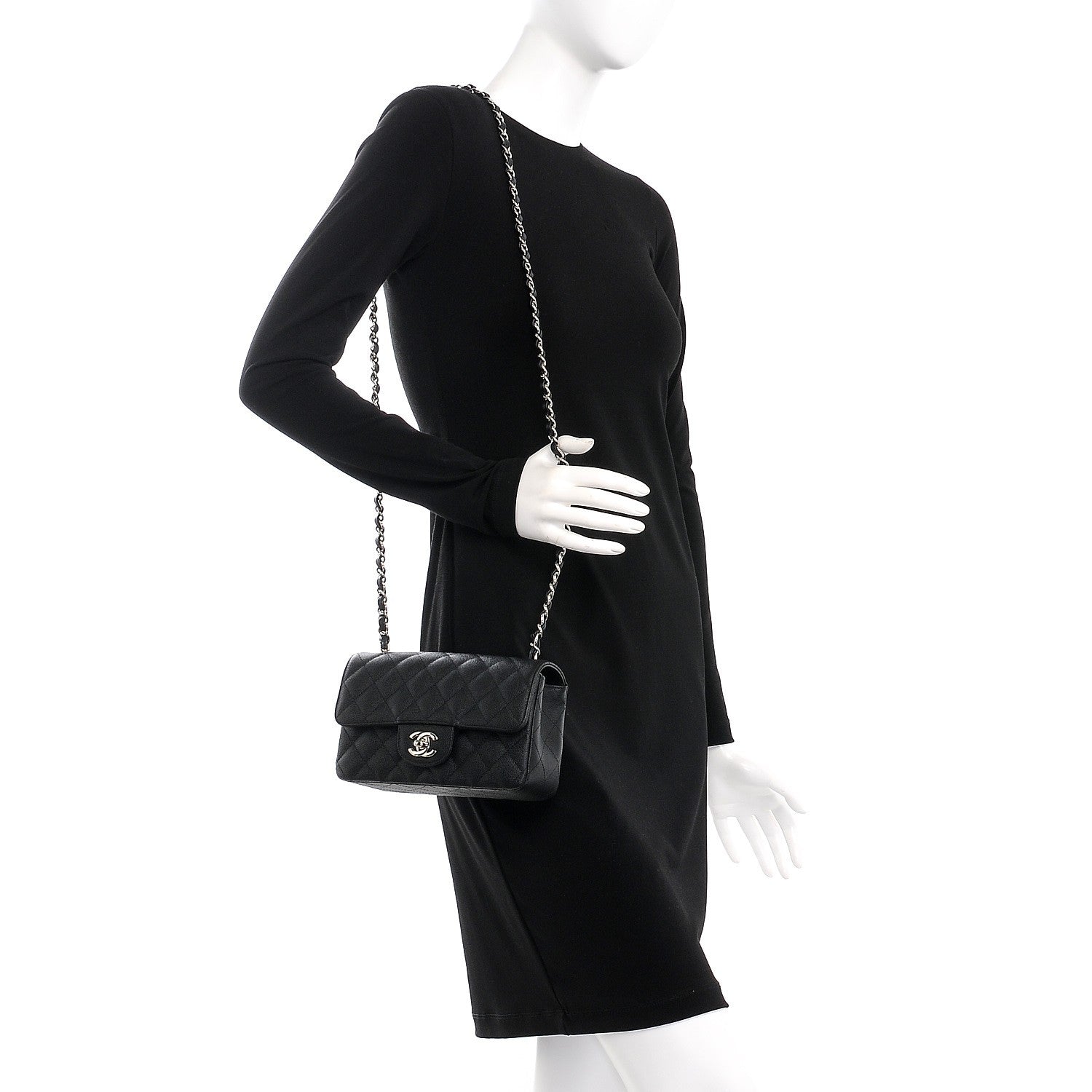 Chanel Caviar Quilted Mini Rectangular Flap Black 2 of 7