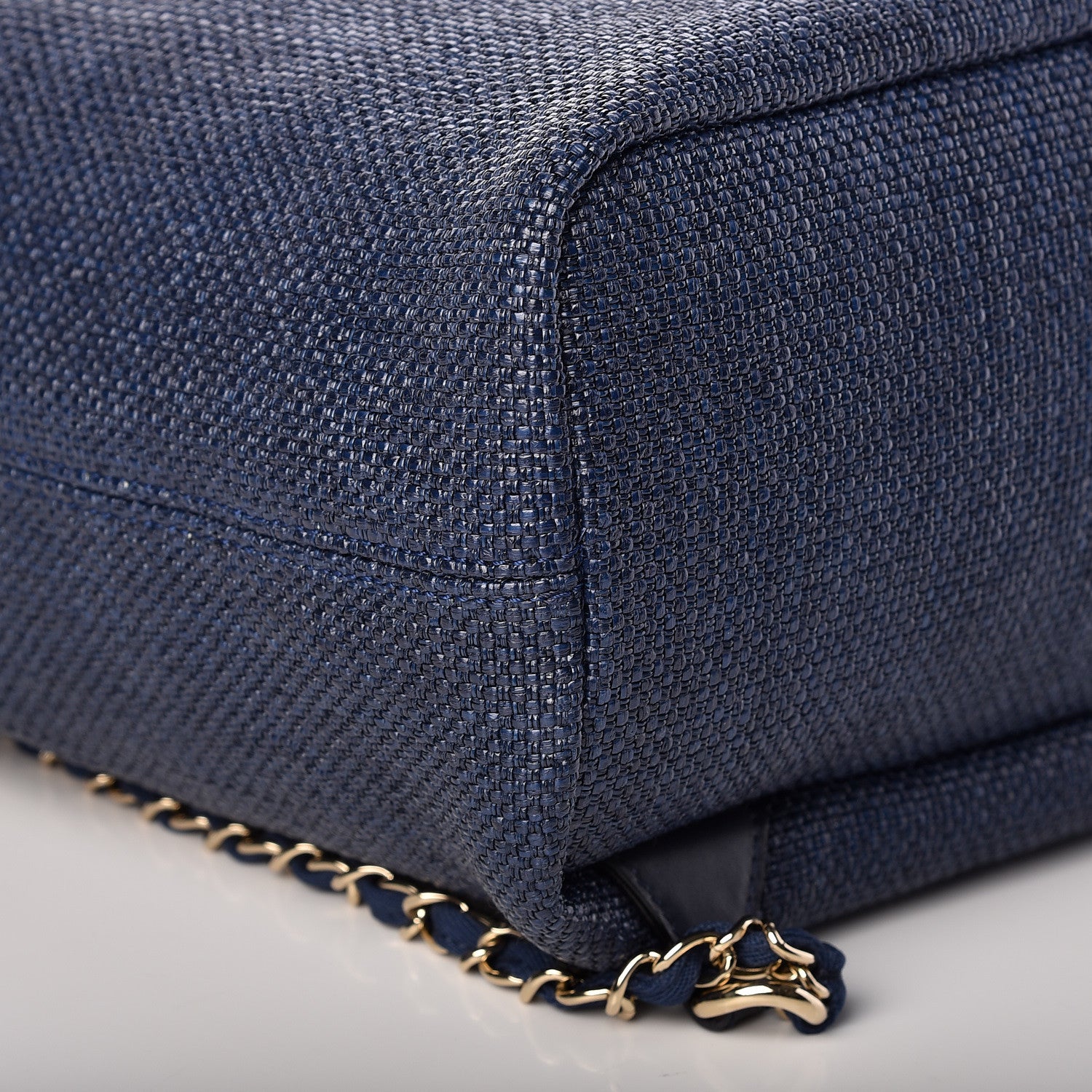 Chanel Woven Straw Medium Deauville Backpack Blue 8 of 14