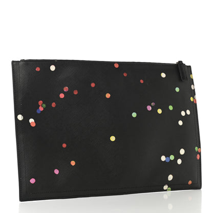 Givenchy Textured Coated Canvas Confetti Print Medium Antigona Zip Pouch Black 3 of 7