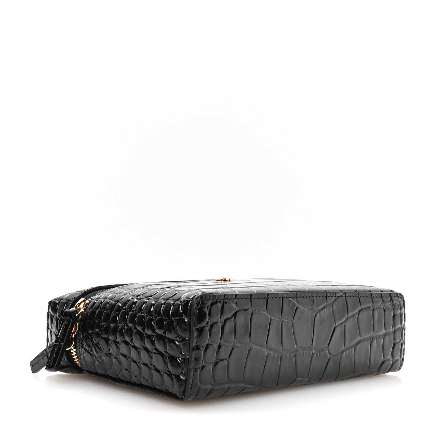 Chanel Calfskin Crocodile Embossed Crococo Exoticoco Vanity With Chain Black 4 of 11