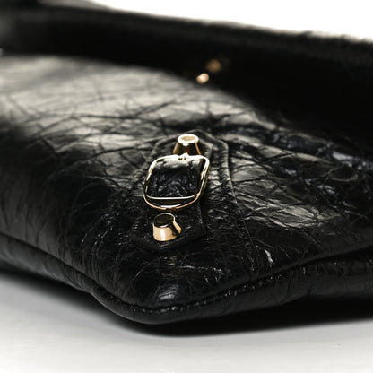 Balenciaga Agneau Classic Gold Hardware Mini Envelope Strap Clutch Black 10 of 12