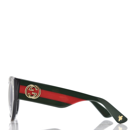 Gucci Acetate Oversized Rectangle Frame Web Sunglasses GG3864/S Black 2 of 7