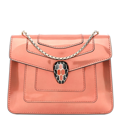 Bulgari Metallic Calfskin Small Serpenti Forever Snake Strap Crossbody Bag Orange 1 of 10
