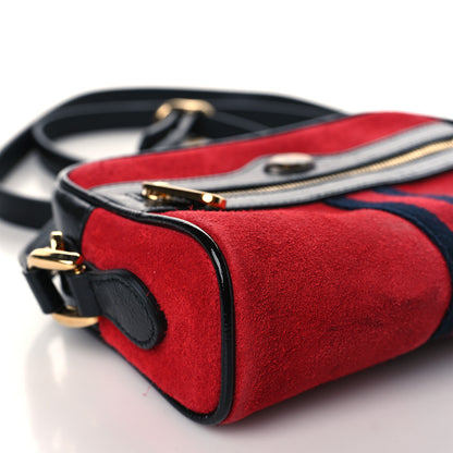 Gucci Suede Patent Web Mini Ophidia Shoulder Bag Red 8 of 12