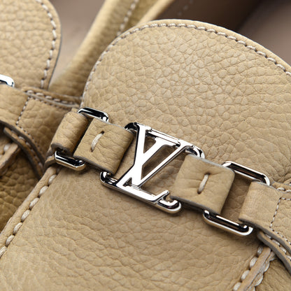 Louis Vuitton Nubuck Mens Hockenheim Moccasin Loafers 9 Beige 11 of 11