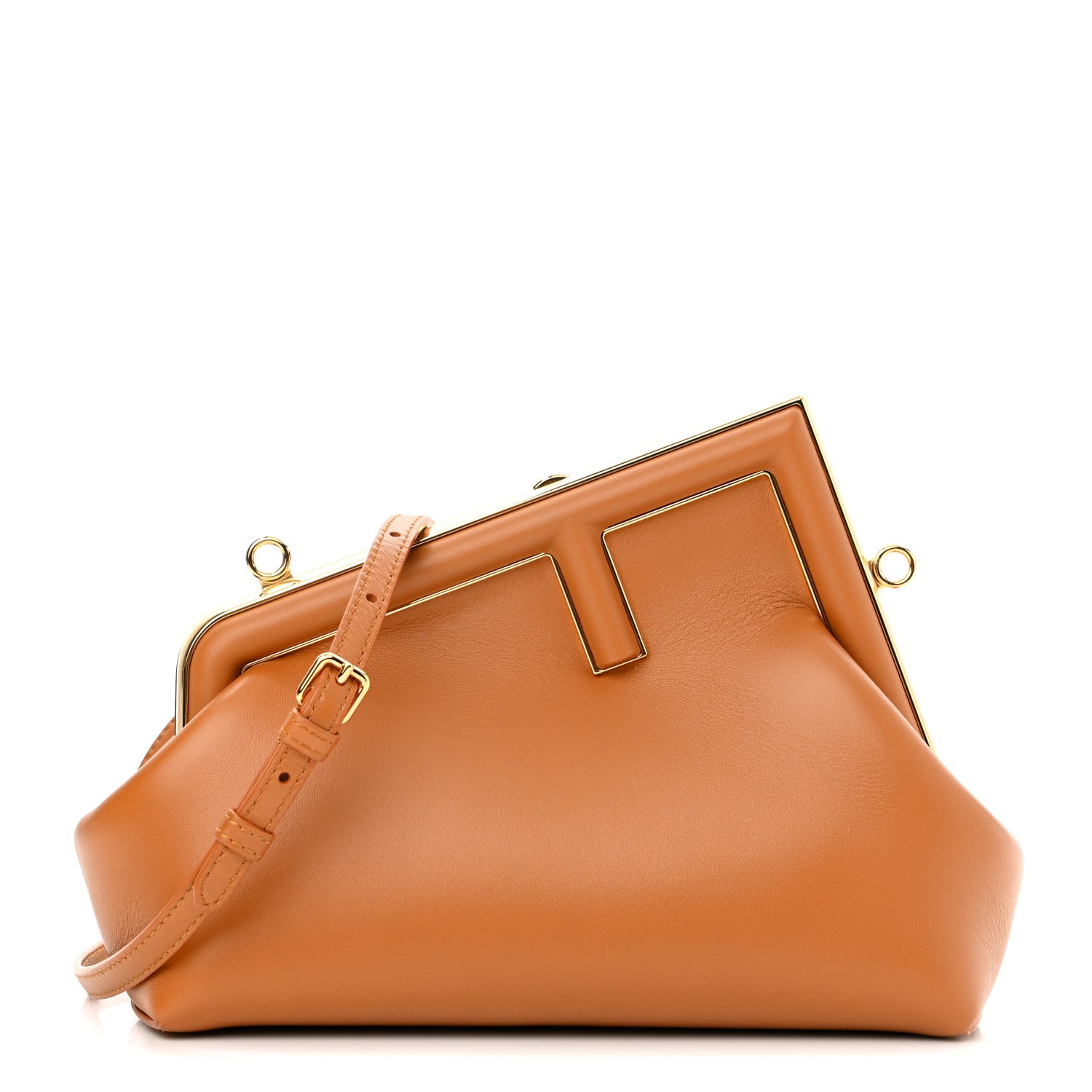 Fendi Shiny Nappa Small Fendi First Caramello 1 of 10
