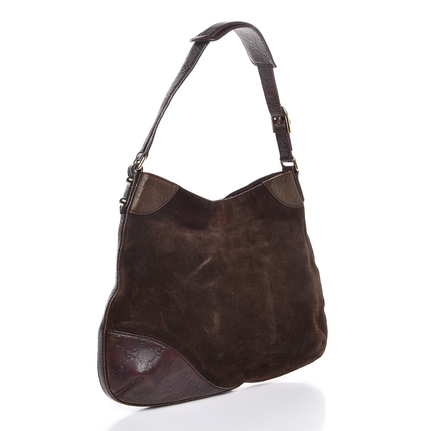 Gucci Guccissima Suede Hasler Hobo Dark Brown 2 of 19