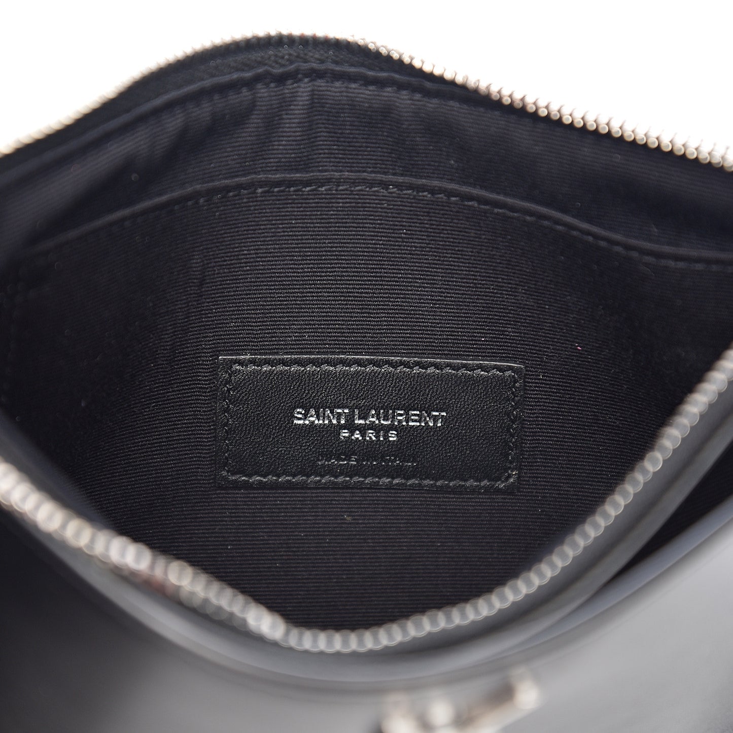 Smooth Calfskin Monogram Zip Bill Pouch Black