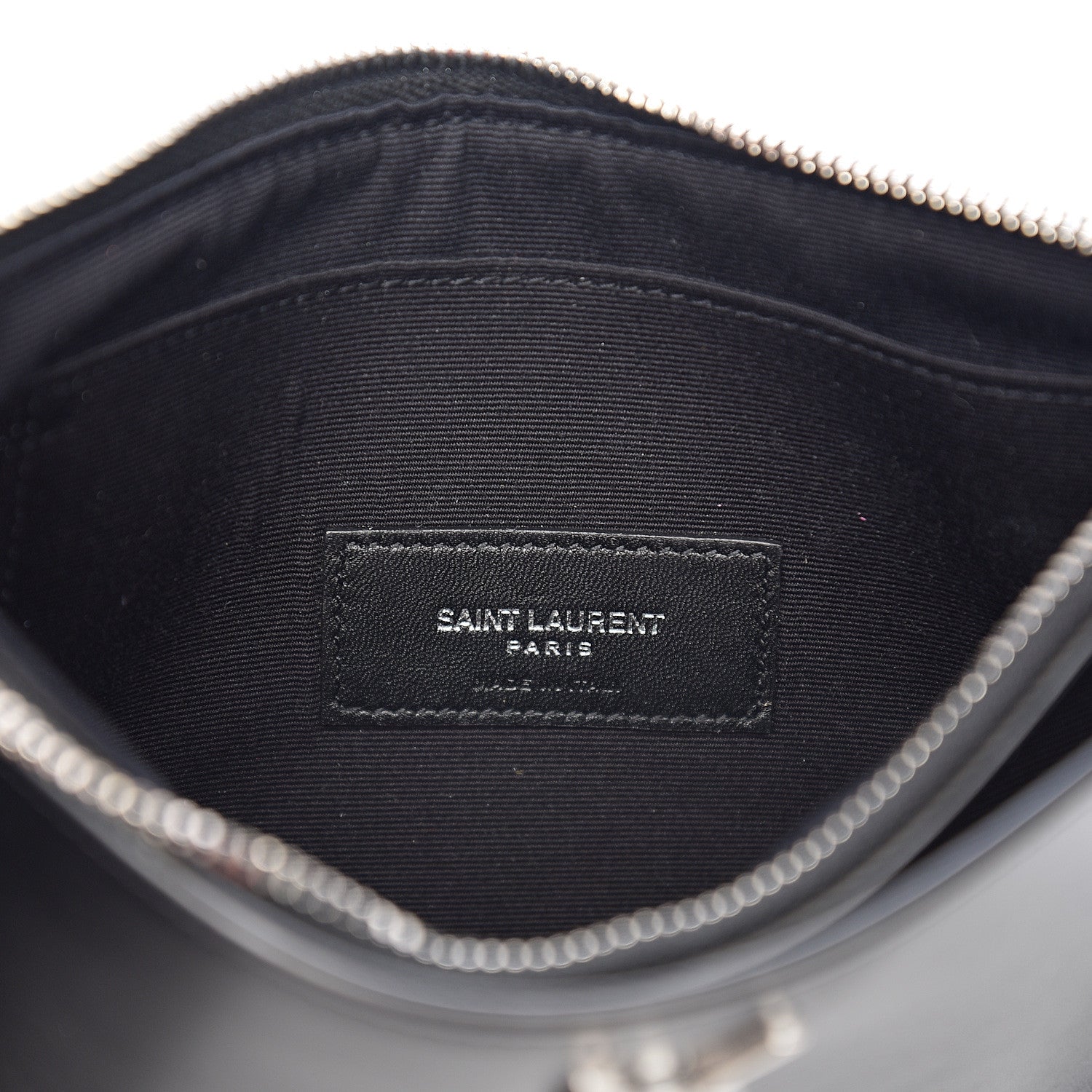 Saint Laurent Smooth Calfskin Monogram Zip Bill Pouch Black 5 of 7
