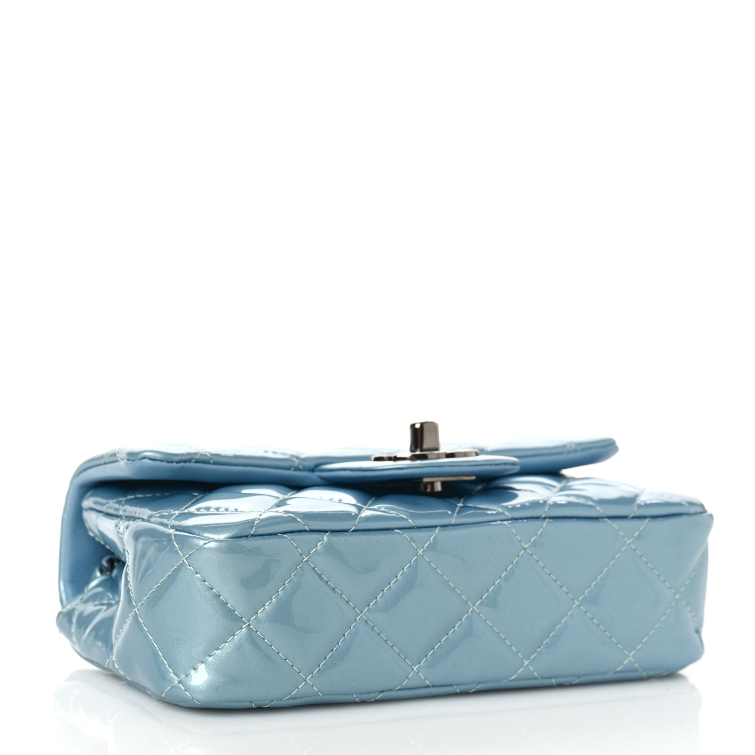 Chanel Patent Quilted Extra Mini Flap Light Blue 4 of 9