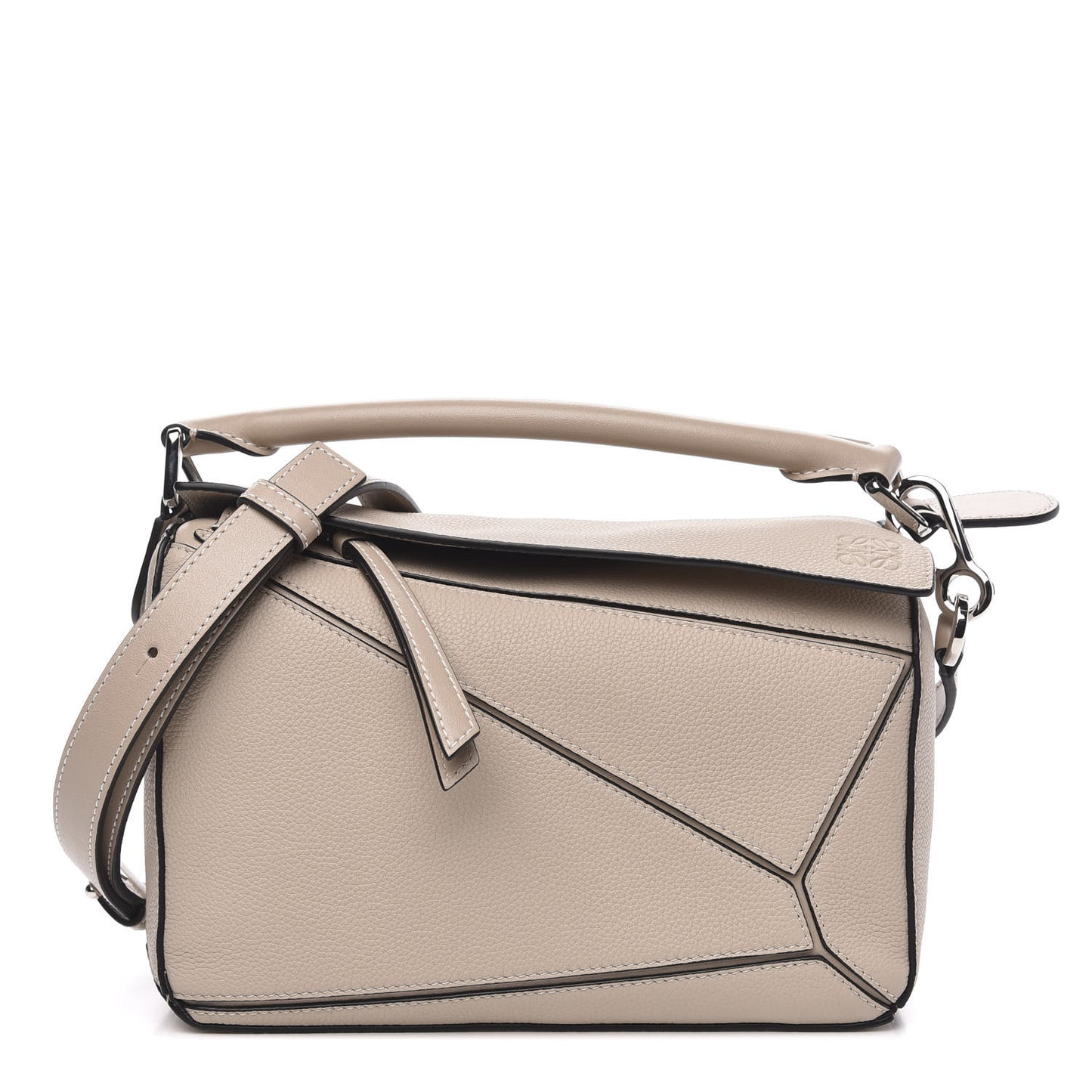 Calfskin Small Puzzle Bag Light Oat