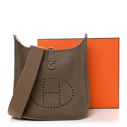 Hermes Taurillon Clemence Evelyne III PM Etoupe 11 of 11