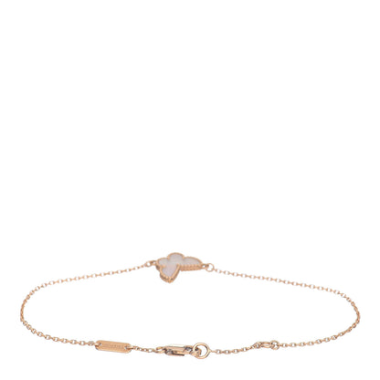 Van Cleef & Arpels 18K Yellow Gold Mother of Pearl Sweet Alhambra Butterfly Bracelet 3 of 6