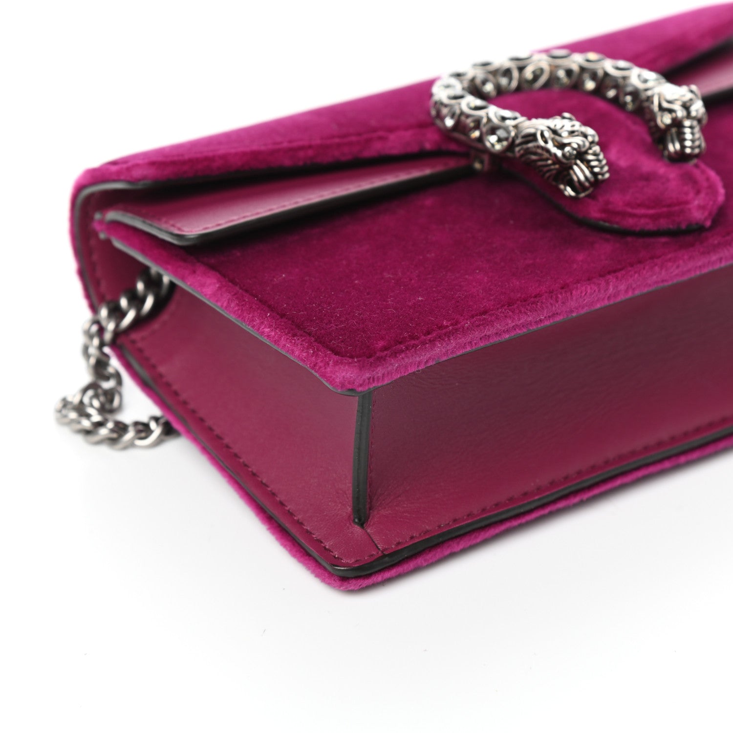 Gucci Velvet Super Mini Dionysus Shoulder Bag Fuchsia Violet Cyclamen 8 of 9