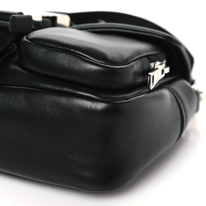 Prada Nappa Double Pocket Buckle Shoulder Bag Black 8 of 8
