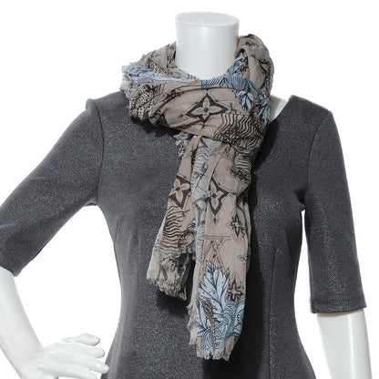 Louis Vuitton Cotton Etole Tattoo Scarf Kaki 2 of 8