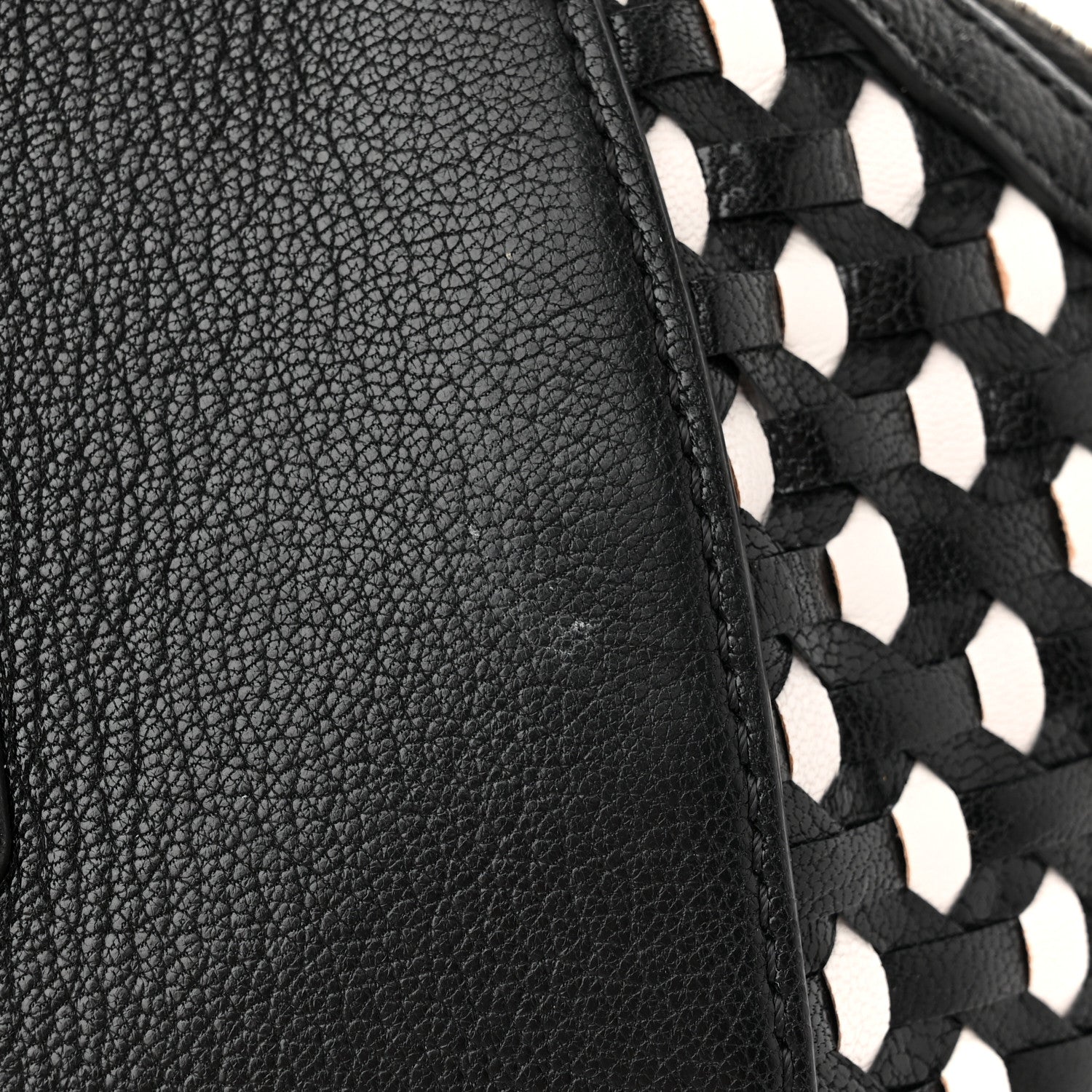 Givenchy Sugar Goatskin Woven Medium Antigona Black White 11 of 12