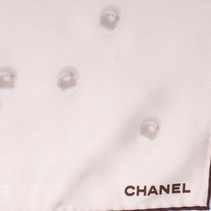 Chanel Silk Pearl CC Square Scarf Ivory 7 of 10