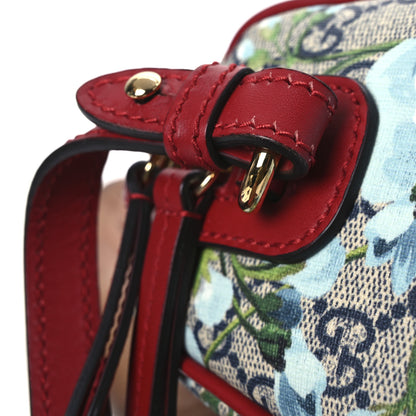Gucci GG Supreme Monogram Blooms Mini Boston Navy Blue Hibiscus 13 of 14