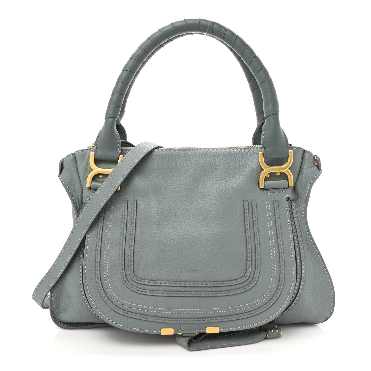Calfskin Medium Marcie Satchel Cloudy Blue