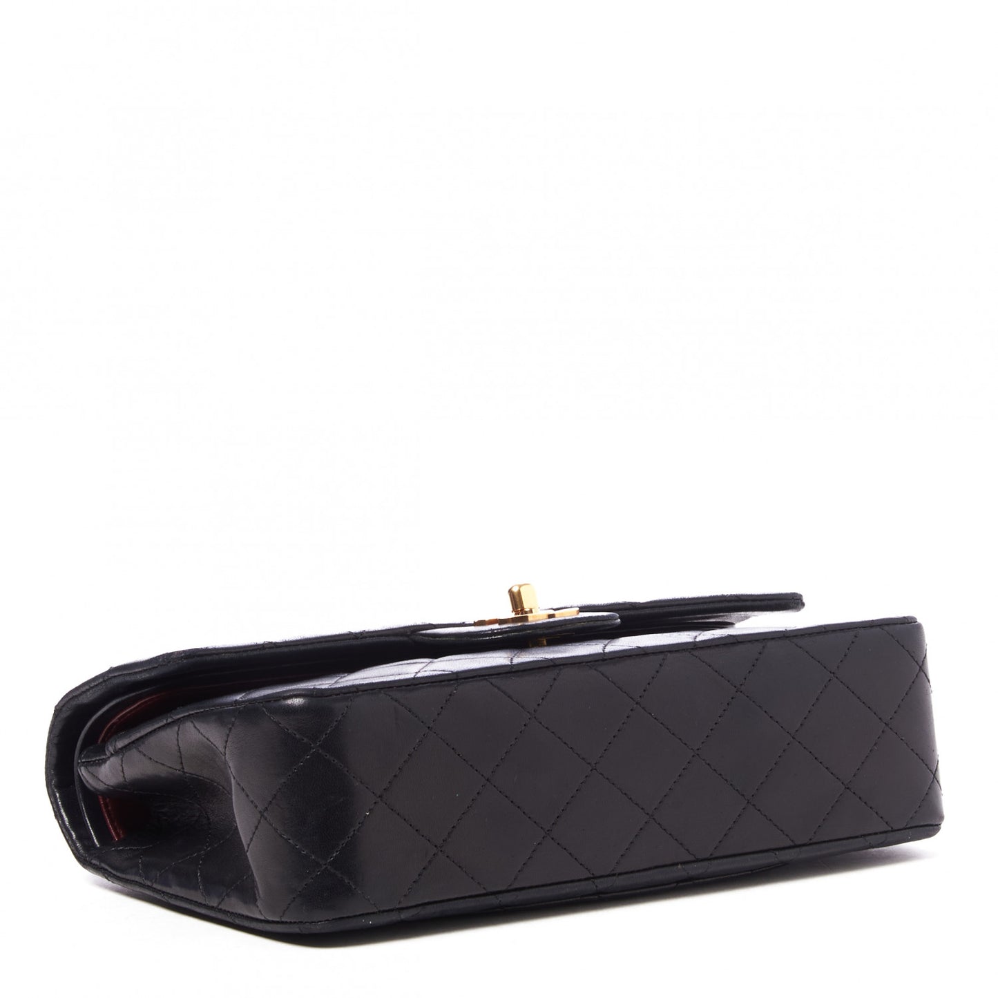 Lambskin Quilted Small Double Flap Black