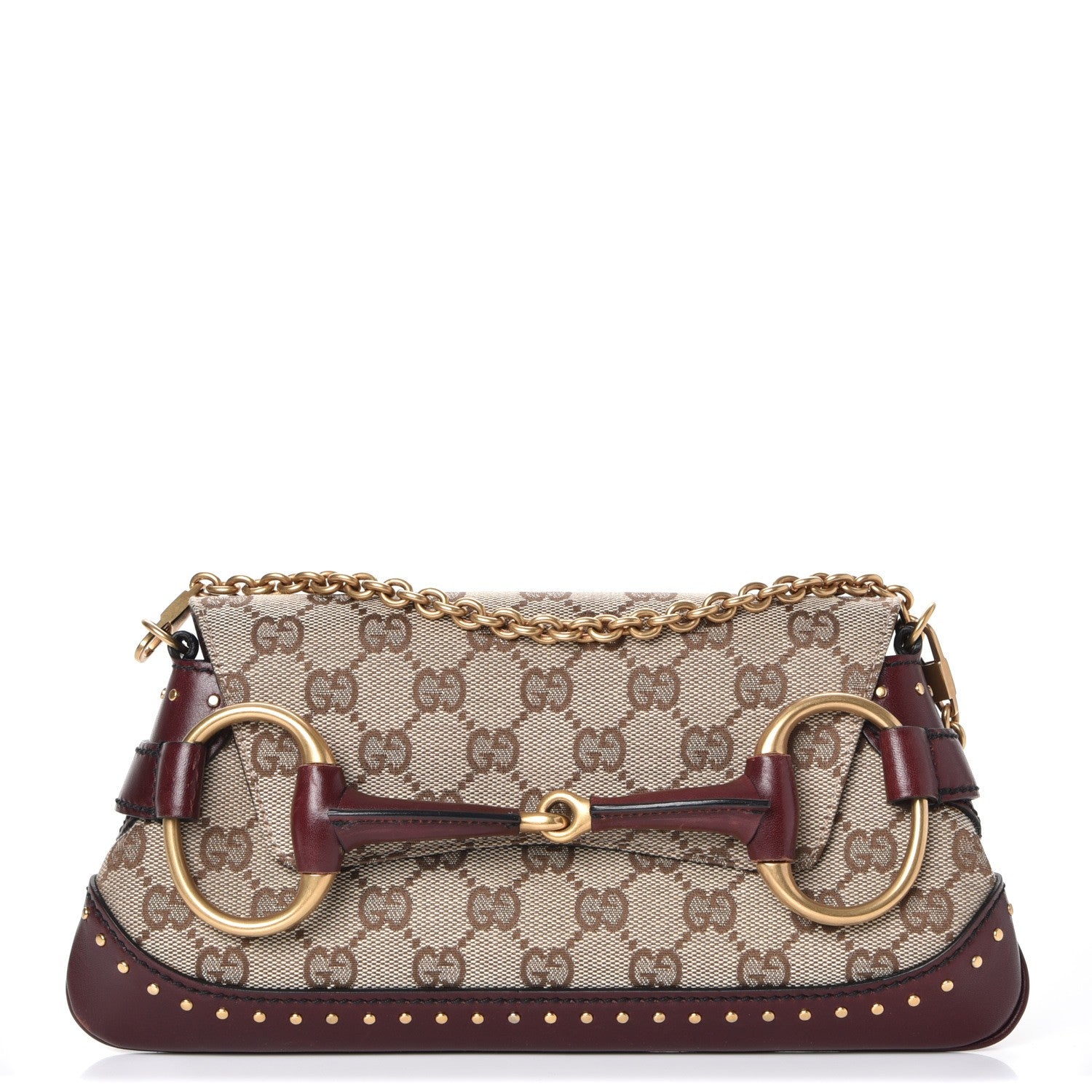 Gucci Monogram Studded Horsebit Clutch 1 of 11