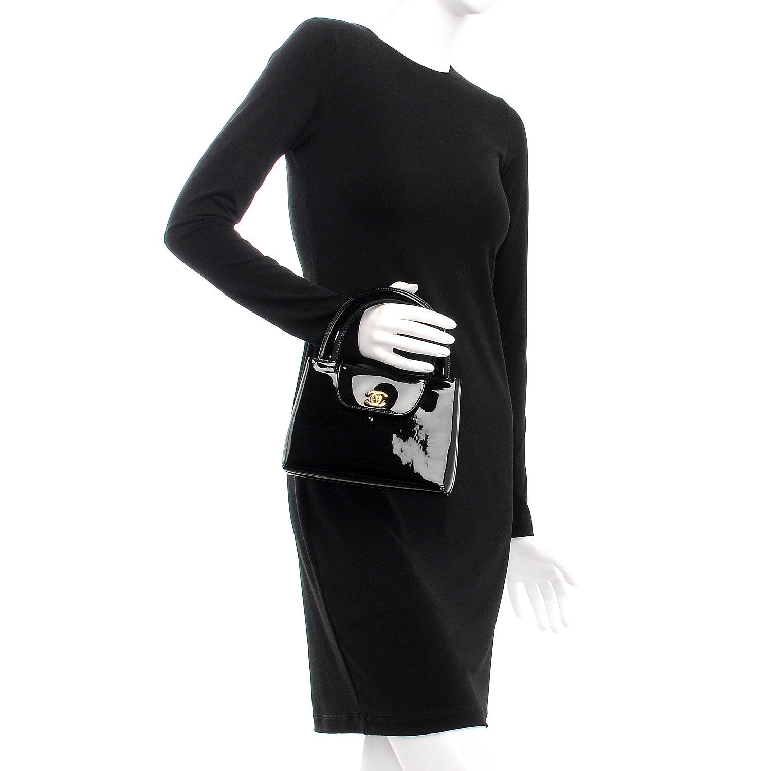 Chanel Patent Small Kelly Flap Bag Black 2 of 8