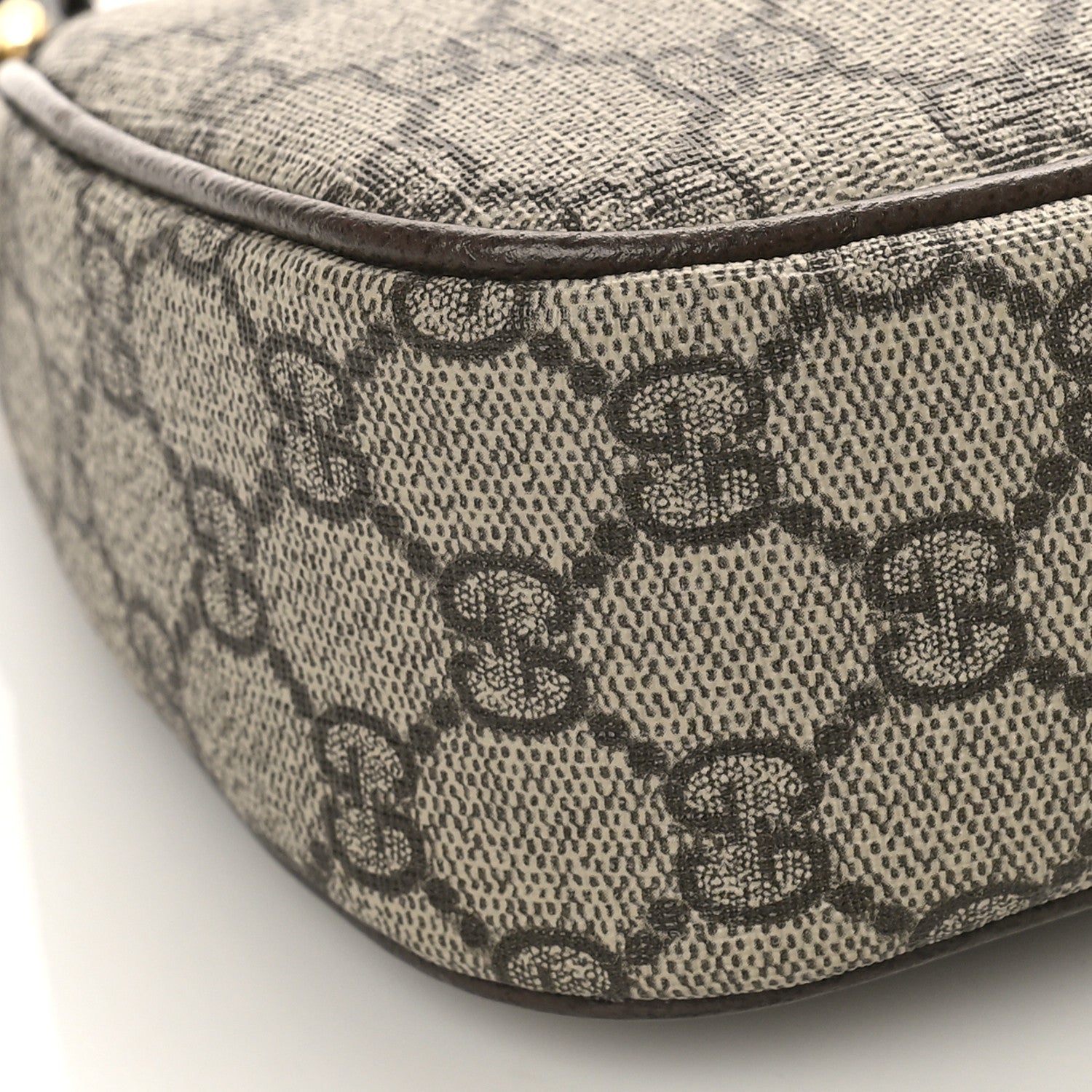 Gucci GG Supreme Monogram Textured Dollar Calfskin Small Ophidia Hobo Beige Ebony New Acero 7 of 8