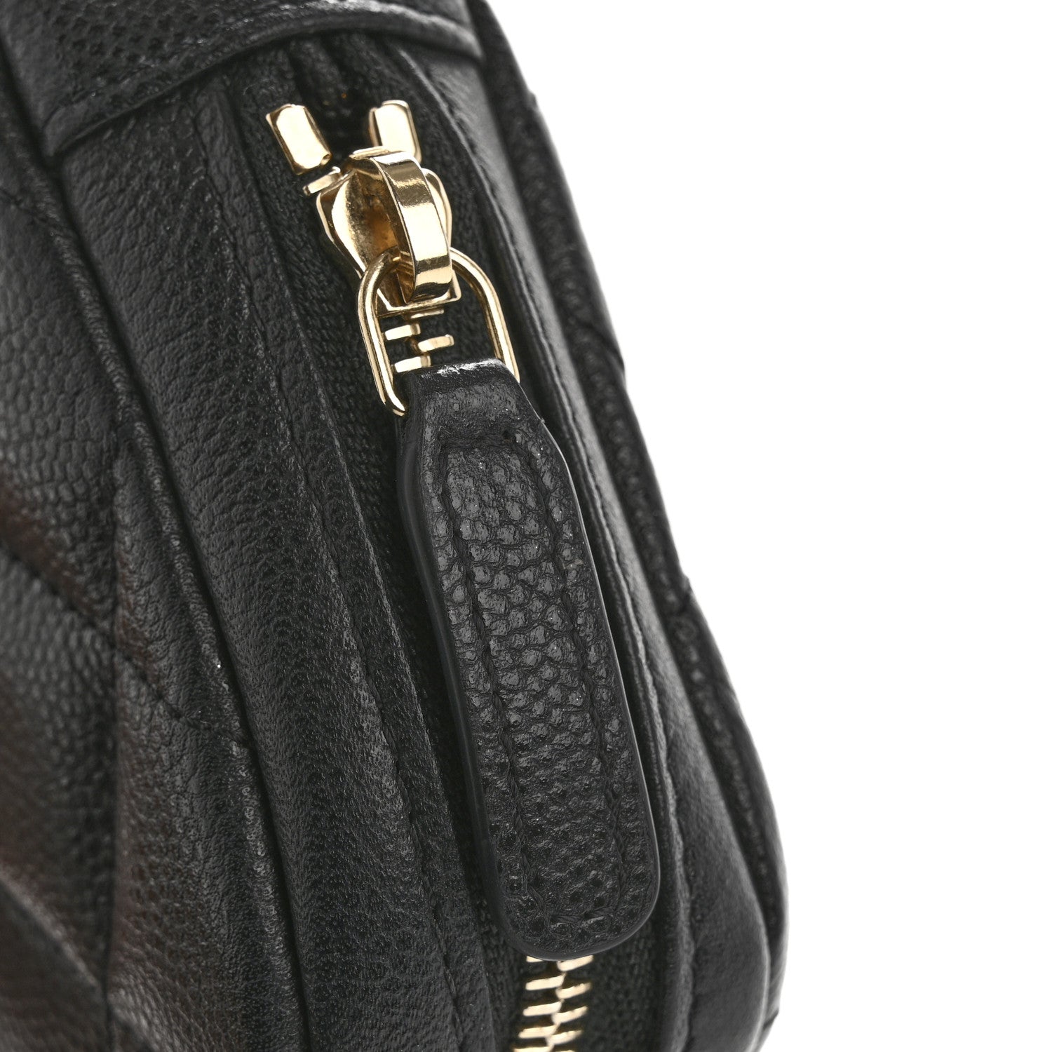 Chanel Caviar Quilted Small Curvy Pouch Cosmetic Case Black 6 of 8
