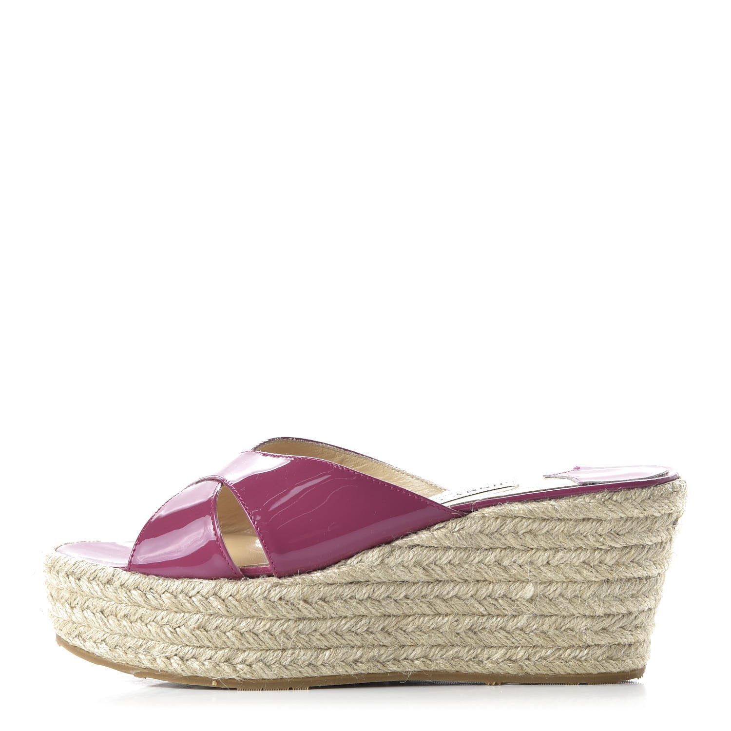 Jimmy Choo Patent Paisley Cork Wedge Sandals 36.5 Cyclamen 1 of 7