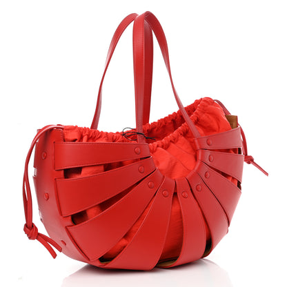 Bottega Veneta French Calfskin Shell Bag Chili Tomato 4 of 12