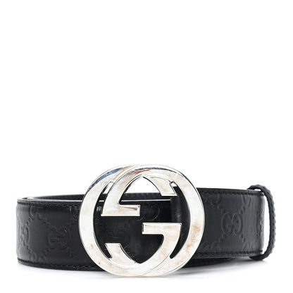 Gucci Guccissima Interlocking G Belt 85 34 Black 1 of 4