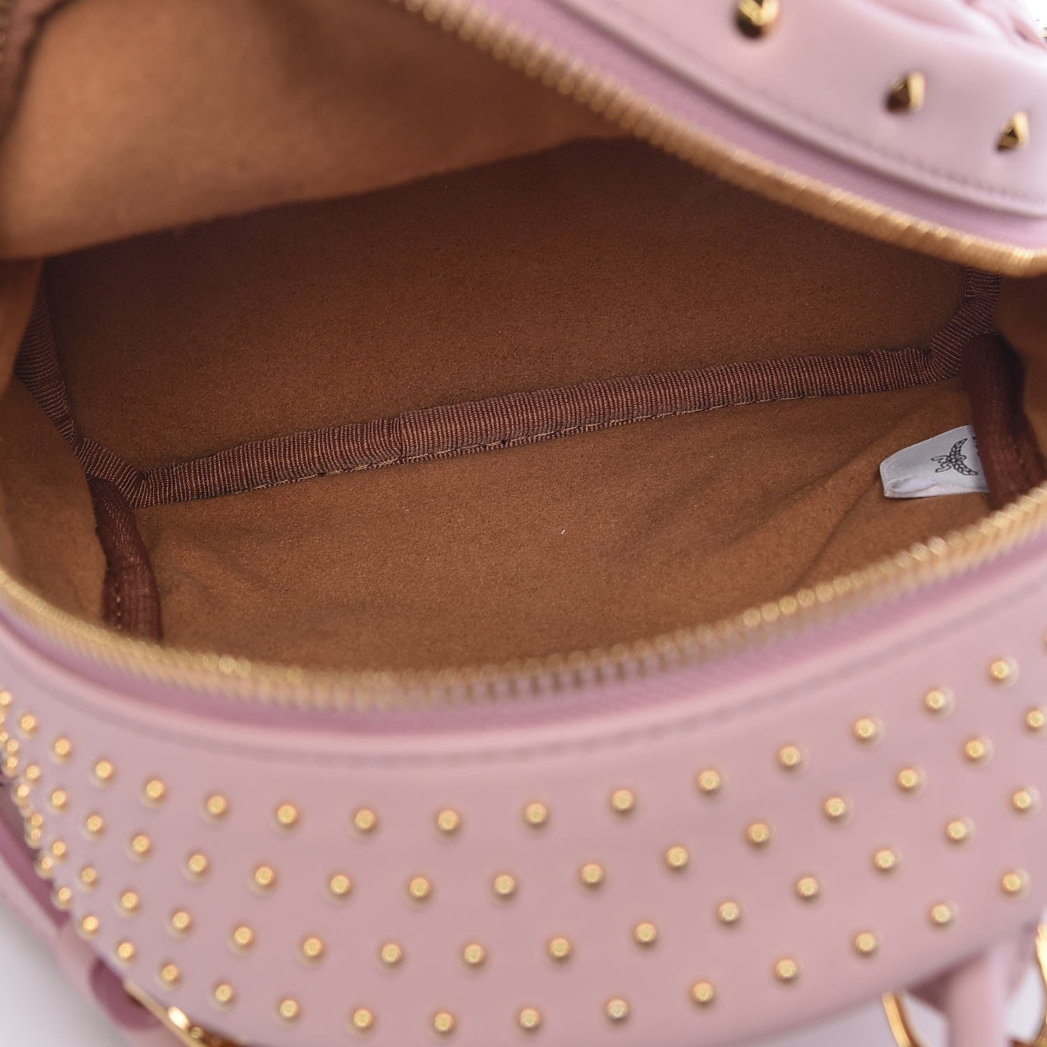 MCM Calfskin Stud X-Mini Stark Bebe Boo Backpack Pink 5 of 9