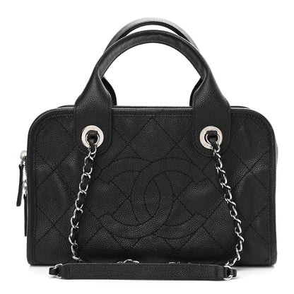 Chanel Caviar Quilted Small Deauville Bowling Bag Black 1 of 13