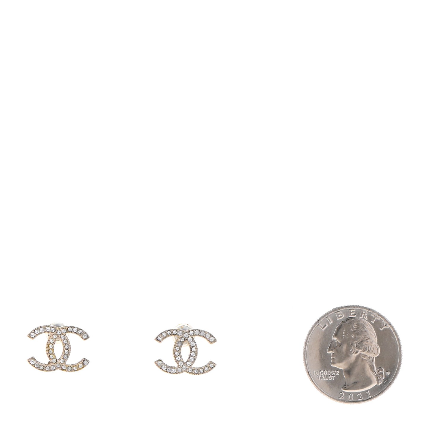 Crystal CC Earrings Gold