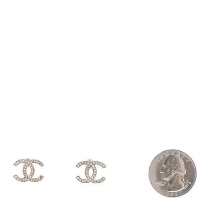 Chanel Crystal CC Earrings Gold 2 of 9