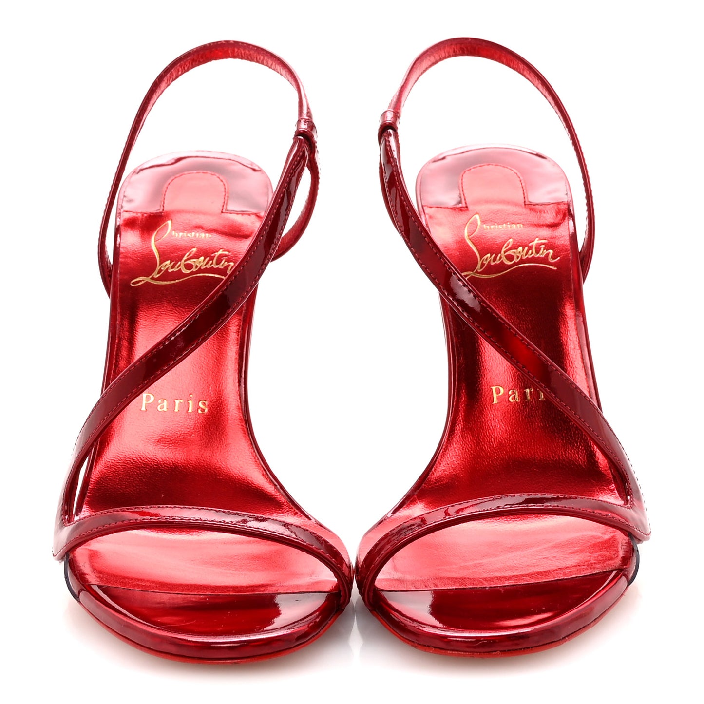 Metallic Patent Rosalie 100 Sandals 36 Loubi