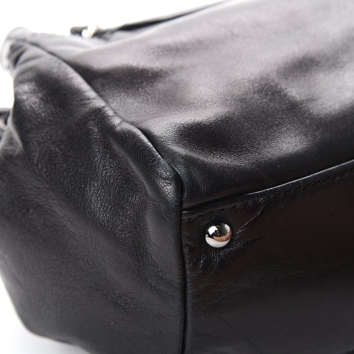 Lambskin Rock and Chic Shoulder Bag Black