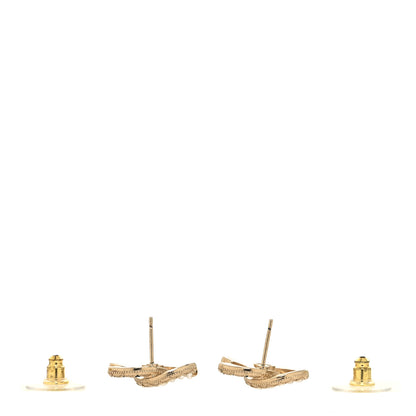 Chanel Resin Pearl CC Earrings Gold Black 3 of 4