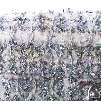 Chanel Tweed Quilted Mini Rectangular Flap Light Green Silver White 10 of 10