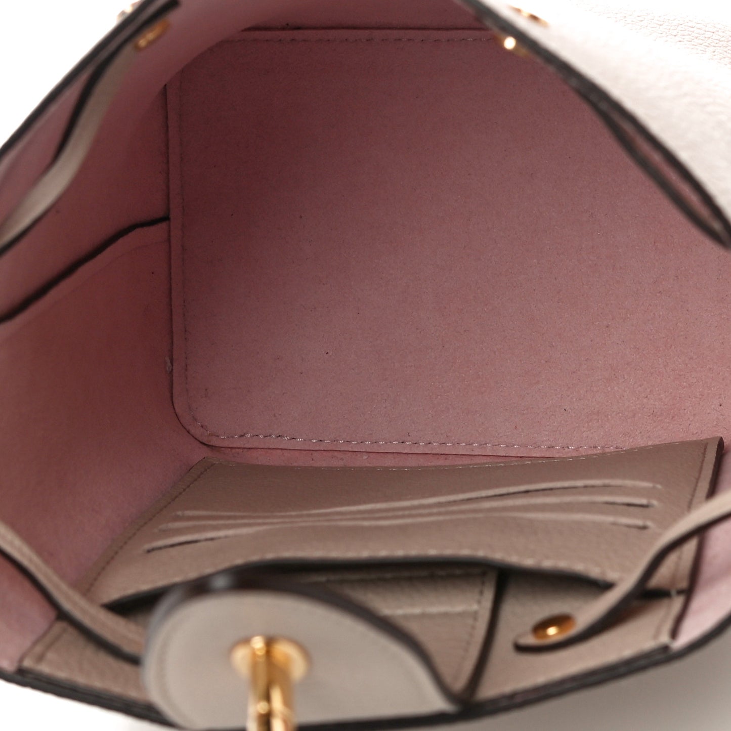 Calfskin Nano Lockme Bucket Greige