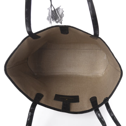 Nancy Gonzalez Raffia Crocodile Small Erica Shopper Tote Black 4 of 8