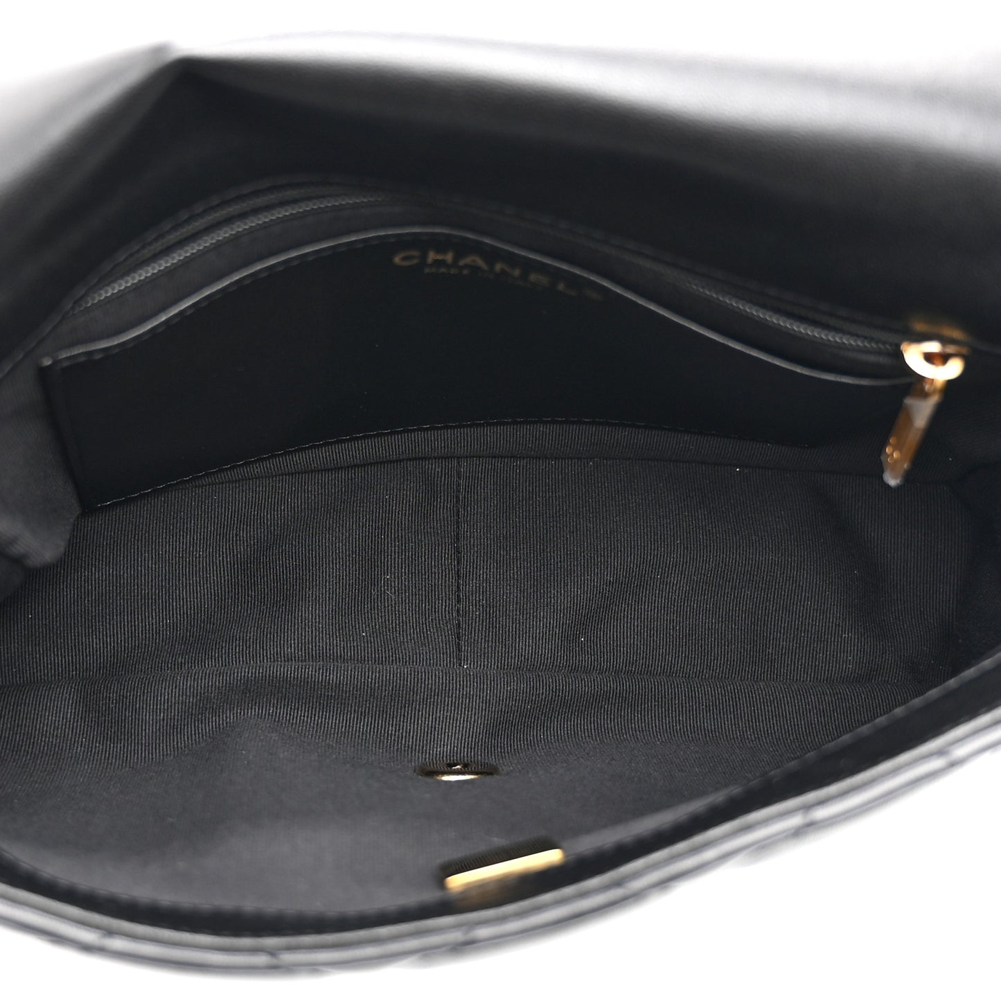 Lambskin Quilted Large CC Funky Town Flap Black