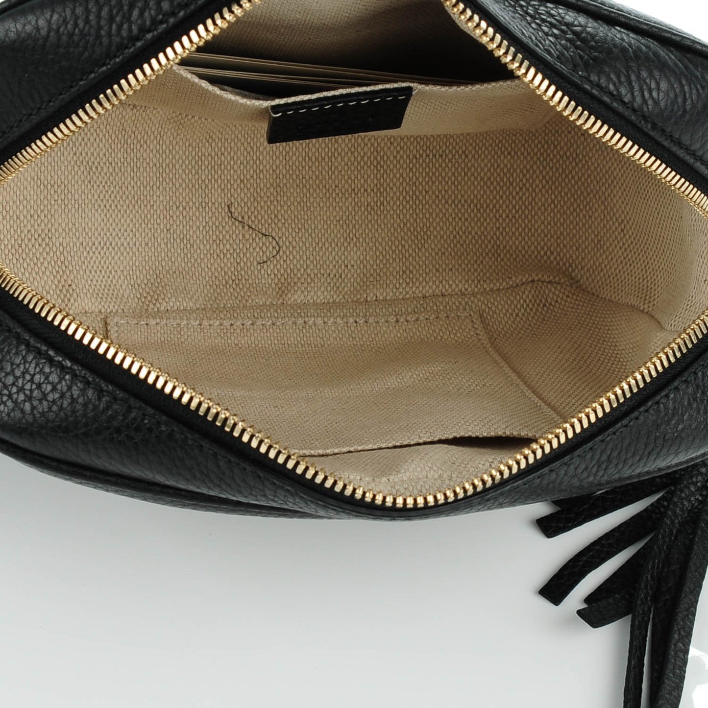 Pebbled Calfskin Small Soho Disco Bag Black