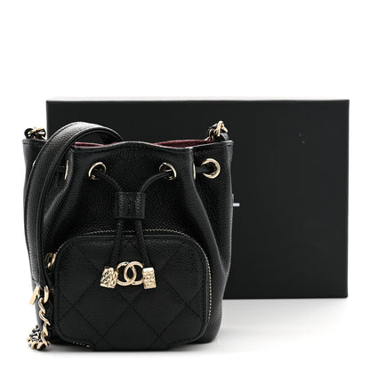 Chanel Caviar Quilted Mini CC Pocket Bucket Bag Black 11 of 11